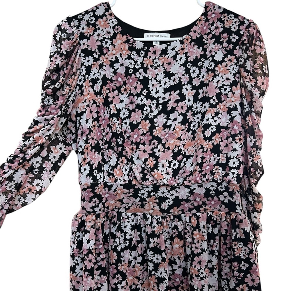 Perseption Concept Women’s 3/4 Sleeve Floral Blouse Top Size L